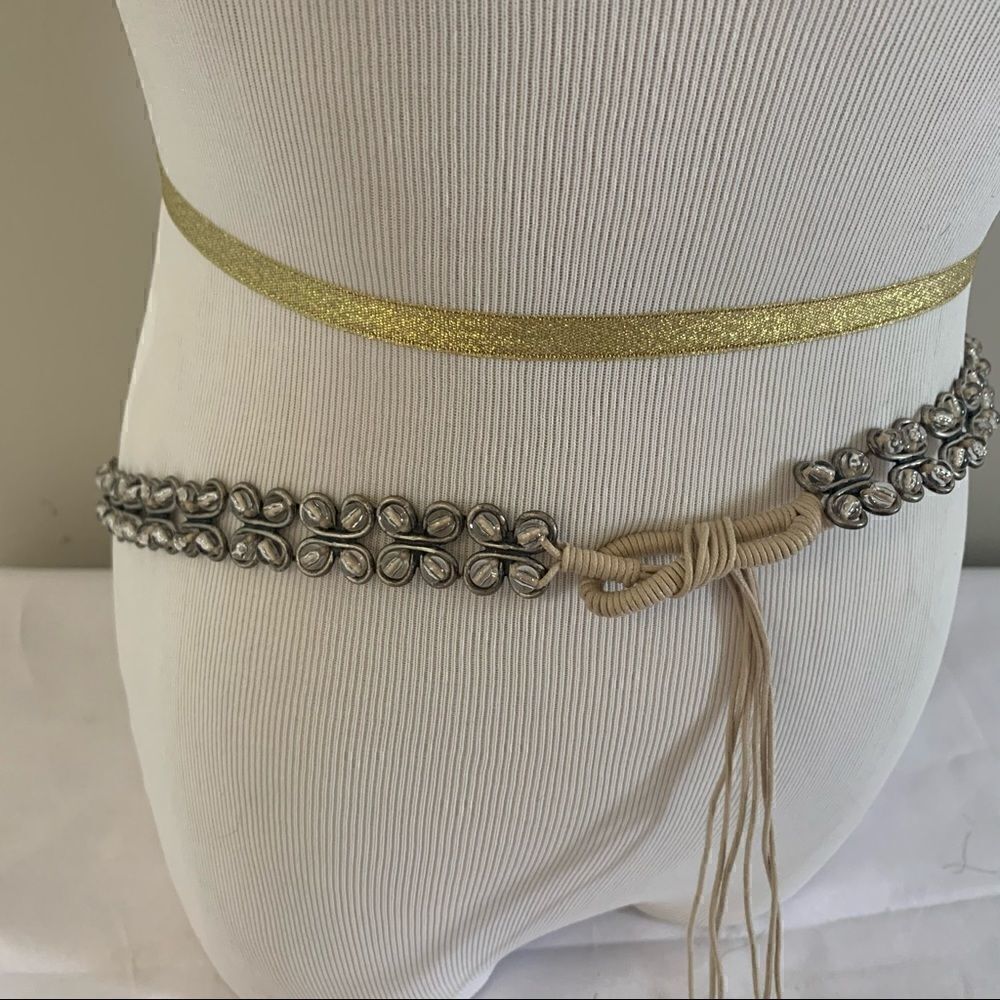 Etcetera Silver Acrylic Belt - L